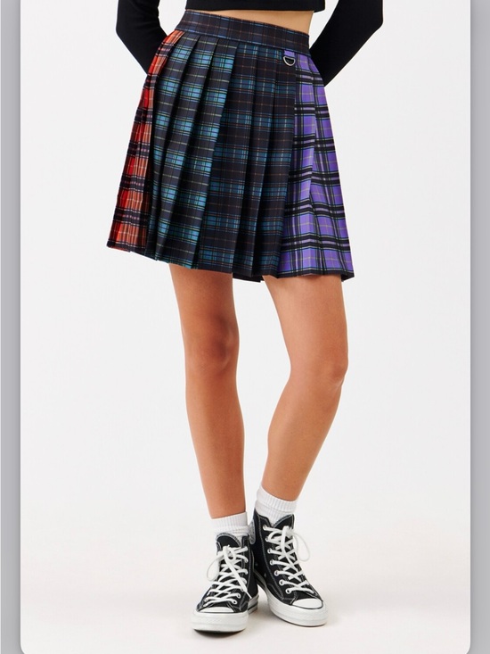 Dresses & Skirts - Plaid Pleated Mini Skirt in Multi-Color